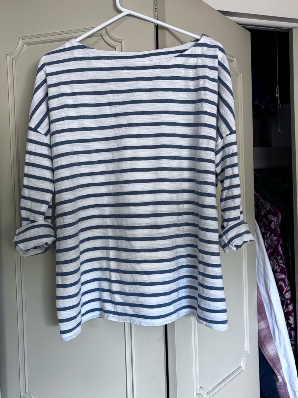 J Jill striped boatneck tee.